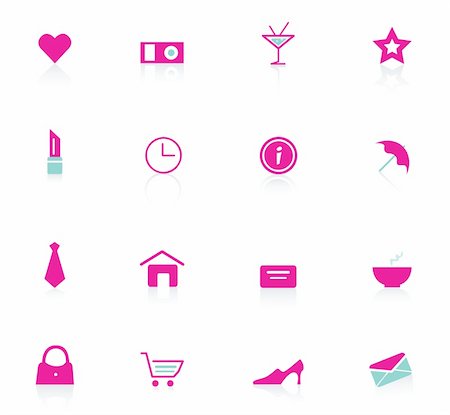 simsearch:400-05891430,k - Pink vector iconset for internet webpages or magazines. Vector Illustration. Stock Photo - Budget Royalty-Free & Subscription, Code: 400-05135457