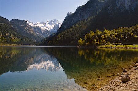 simsearch:400-05135647,k - Gosausee, beautiful lake in Salzkammergut, Austria Stock Photo - Budget Royalty-Free & Subscription, Code: 400-05136429