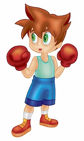 a digitally illustrated cute and colorful boxer Stock Photo - Budget Royalty-Free & Subscription, Code: 400-05136928