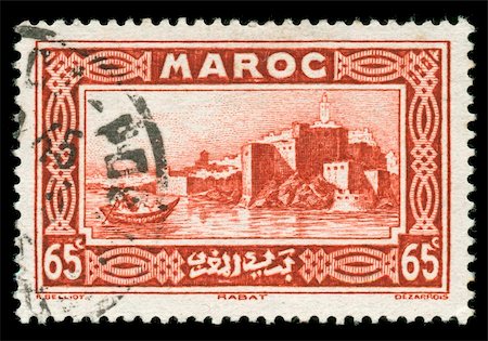 simsearch:400-04832369,k - vintage Morocco stamp depicting the Capital city of Rabat on the Atlantic coast Foto de stock - Super Valor sin royalties y Suscripción, Código: 400-05137761