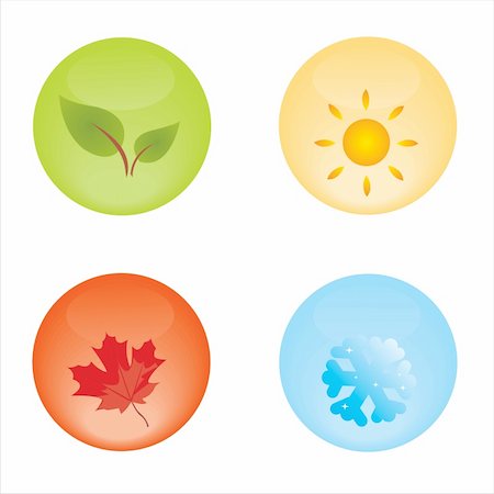 simsearch:400-06327292,k - set of 4 seasonal icons Stock Photo - Budget Royalty-Free & Subscription, Code: 400-05137864