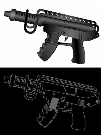 simsearch:400-04335613,k - Vector isolated image of guns. Stock Photo - Budget Royalty-Free & Subscription, Code: 400-05139204