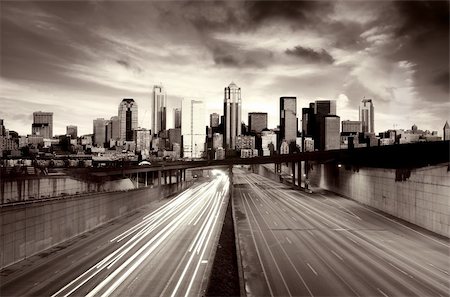 Traffic escaping a post apocalyptic city Stock Photo - Budget Royalty-Free & Subscription, Code: 400-05139538