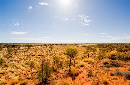 Central Australian Landscape with Uluru in the distance Stock Photo - Budget Royalty-Free & Subscription, Code: 400-05139542