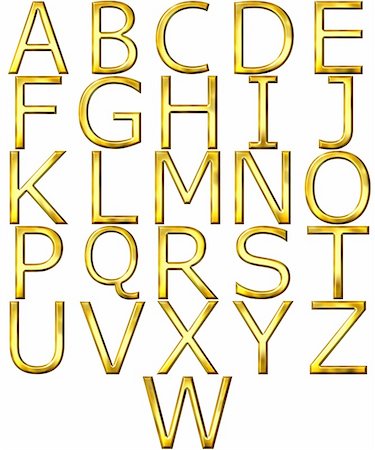 simsearch:400-04543513,k - 3d golden alphabet isolated in white Stock Photo - Budget Royalty-Free & Subscription, Code: 400-05130078