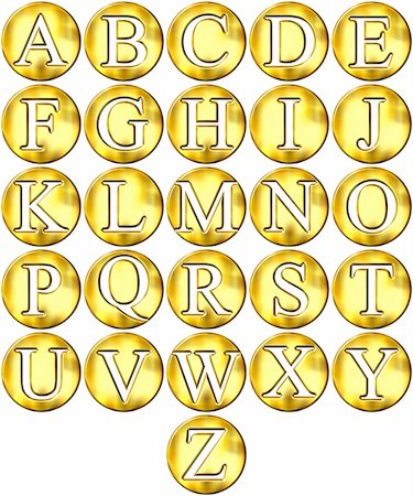 simsearch:400-04543513,k - 3d golden framed alphabet isolated in white Stock Photo - Budget Royalty-Free & Subscription, Code: 400-05130080