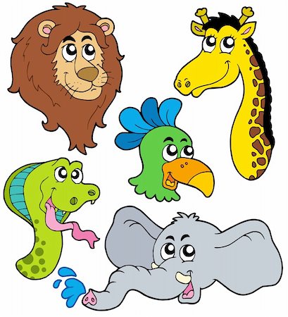 simsearch:400-04365864,k - ZOO animals collection 6 - vector illustration. Stock Photo - Budget Royalty-Free & Subscription, Code: 400-05130456