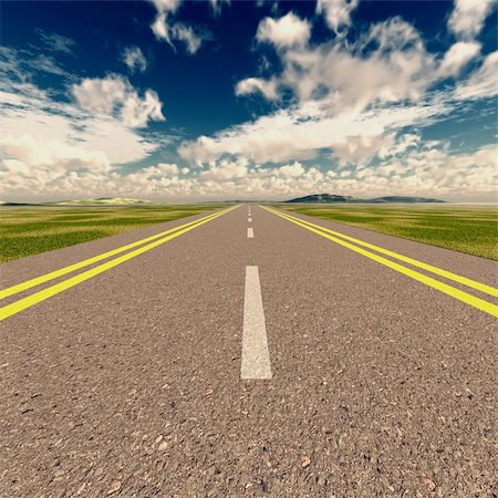 simsearch:400-04436530,k - Asphalt road. A transport highway with the blue sky. A transport highway with the blue sky Stock Photo - Budget Royalty-Free & Subscription, Code: 400-05130902