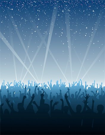 simsearch:400-04644405,k - Cheering Crowd Under Stars Stock Photo - Budget Royalty-Free & Subscription, Code: 400-05132388