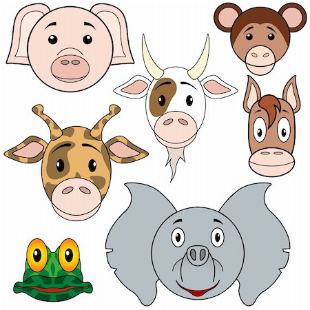 Animals Baby Set 2 - smiling cartoon illustrations as vector Stock Photo - Budget Royalty-Free & Subscription, Code: 400-05144116