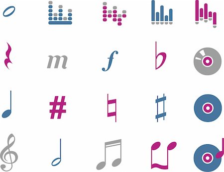 simsearch:400-04859094,k - Vector icons pack - Blue-Fuchsia Series, music collection Stock Photo - Budget Royalty-Free & Subscription, Code: 400-05145935