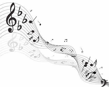 Vector musical notes staff background for design use Stock Photo - Budget Royalty-Free & Subscription, Code: 400-05148551