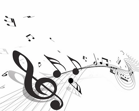 Vector musical notes staff background for design use Stock Photo - Budget Royalty-Free & Subscription, Code: 400-05148553