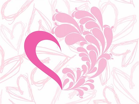 abstract amour lovely pink heart vector Stock Photo - Budget Royalty-Free & Subscription, Code: 400-05148756