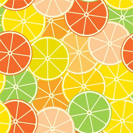 Abstract citrus background. Seamless. Vector illustration. Stock Photo - Budget Royalty-Free & Subscription, Code: 400-05148845