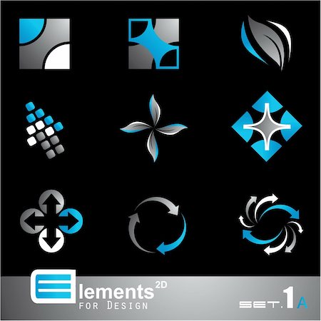 simsearch:400-04366521,k - Elements for Design - 9 Abstract 2D Pieces - Set 1a Stock Photo - Budget Royalty-Free & Subscription, Code: 400-05149282