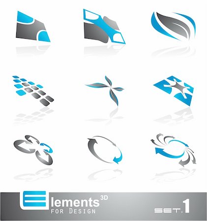 simsearch:400-04366521,k - Elements for Design - 9 Abstract 3D Pieces - Set 1 Stock Photo - Budget Royalty-Free & Subscription, Code: 400-05149283