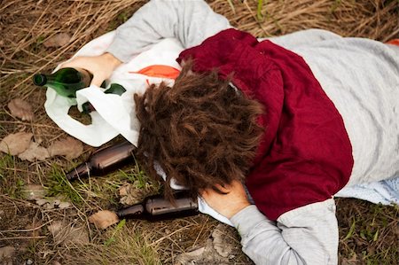 drifter - A homeless person sleeping in the ditch Stock Photo - Budget Royalty-Free & Subscription, Code: 400-05140133