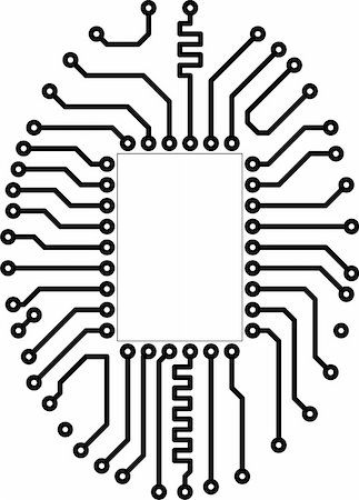 Hi-tech vector circuit board blank vignette Stock Photo - Budget Royalty-Free & Subscription, Code: 400-05140653