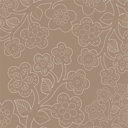 Seamless flower-patterned wallpaper Stock Photo - Budget Royalty-Free & Subscription, Code: 400-05141553