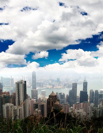 simsearch:400-05730286,k - The Hong Kong Skyline from hill top Stock Photo - Budget Royalty-Free & Subscription, Code: 400-05142126