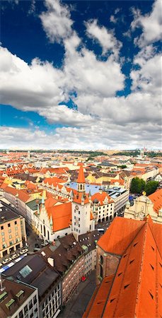 simsearch:400-07309915,k - The aerial view of Munich city center from the tower of the Peterskirche Stock Photo - Budget Royalty-Free & Subscription, Code: 400-05142359