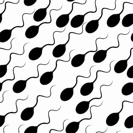 Seamless editable vector tile of swimming sperm or tadpoles Stock Photo - Budget Royalty-Free & Subscription, Code: 400-05143054