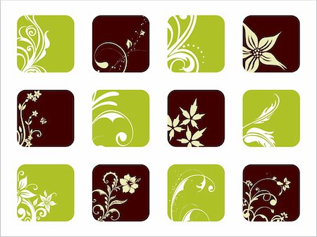 creative artwork pattern icons with floral design Stock Photo - Budget Royalty-Free & Subscription, Code: 400-05143089
