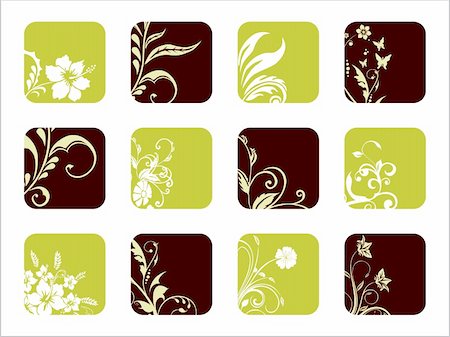 creative floral design icons, vector environment icons set Stock Photo - Budget Royalty-Free & Subscription, Code: 400-05143091