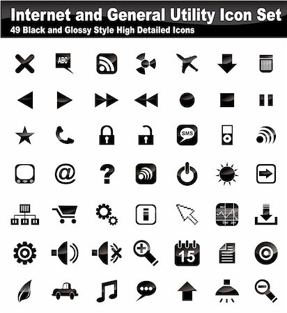 simsearch:400-03938572,k - Internet and General Utility Icon Set - 49 Design elements Stock Photo - Budget Royalty-Free & Subscription, Code: 400-05143838