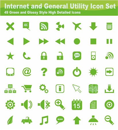 simsearch:400-03938572,k - Internet and General Utility Icon Set - 49 Design elements Stock Photo - Budget Royalty-Free & Subscription, Code: 400-05143876