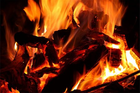 fiery furnace - Burning firewood close-up Stock Photo - Budget Royalty-Free & Subscription, Code: 400-05154156