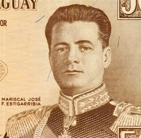 Mariscal Jose F. Estigarribia on 50 Guarani 1963 Banknote from Paraguay. Foto de stock - Super Valor sin royalties y Suscripción, Código: 400-05154536