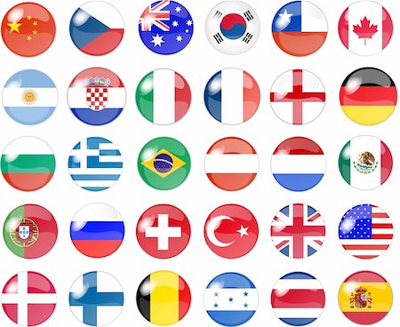 illustration of a big set of national flag buttons Stock Photo - Budget Royalty-Free & Subscription, Code: 400-05155129