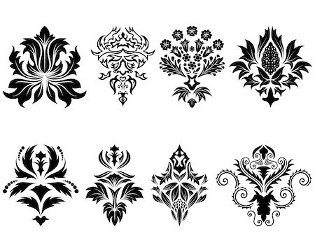 simsearch:400-04885743,k - Abstract damask emblem set for design use Stock Photo - Budget Royalty-Free & Subscription, Code: 400-05155479