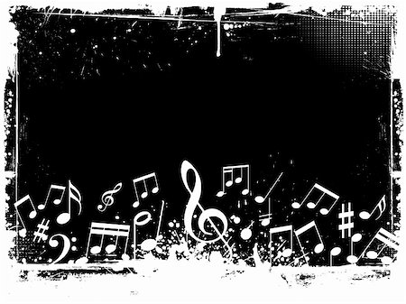 Music notes on grunge background Stock Photo - Budget Royalty-Free & Subscription, Code: 400-05155792