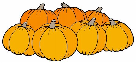 Pile of pumpkins - vector illustration. Stock Photo - Budget Royalty-Free & Subscription, Code: 400-05155807