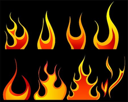 simsearch:400-04159167,k - Set of different fire patterns for design use Stock Photo - Budget Royalty-Free & Subscription, Code: 400-05155945