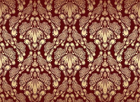 red and gold fabric for curtains - Vector decorative royal seamless floral ornament Stock Photo - Budget Royalty-Free & Subscription, Code: 400-05156036