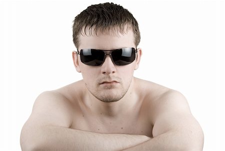 simsearch:400-04131198,k - Man in black sunglasses on white Stock Photo - Budget Royalty-Free & Subscription, Code: 400-05156789