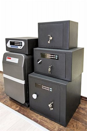 simsearch:400-05913816,k - Angle shot of bunch black safe boxes Stock Photo - Budget Royalty-Free & Subscription, Code: 400-05157373