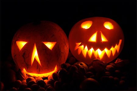 simsearch:400-05325412,k - nice halloween pumpkins on the black background Stock Photo - Budget Royalty-Free & Subscription, Code: 400-05157932
