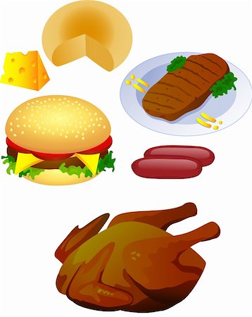 simsearch:400-04587885,k - Collection of foods illustration Stock Photo - Budget Royalty-Free & Subscription, Code: 400-05158734