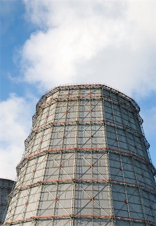 coal power plant on blue sky background Stock Photo - Budget Royalty-Free & Subscription, Code: 400-05159640