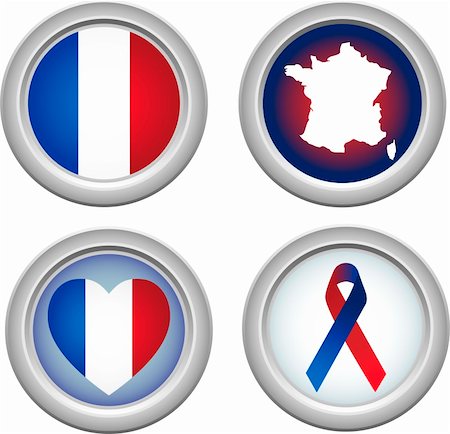 France Buttons for 14 of July Stock Photo - Budget Royalty-Free & Subscription, Code: 400-05150124