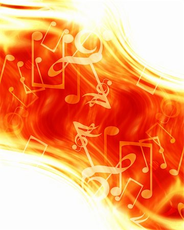 simsearch:400-05075451,k - bright music notes on a fire like background Stock Photo - Budget Royalty-Free & Subscription, Code: 400-05150508