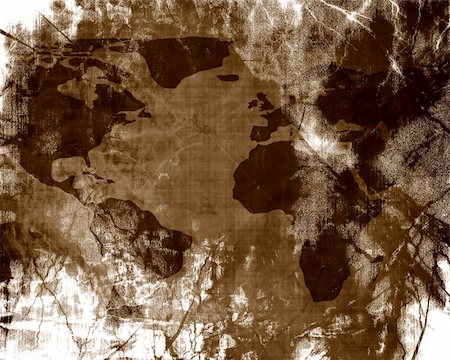 Old paper texture with map of the world on it Stock Photo - Budget Royalty-Free & Subscription, Code: 400-05150509