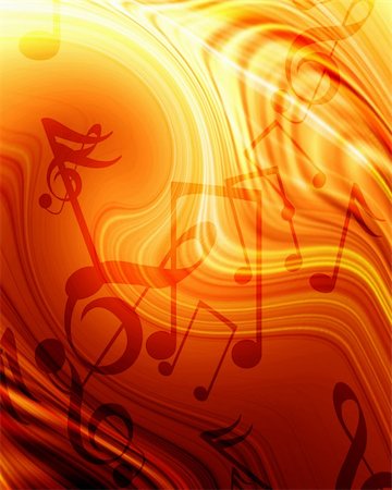 simsearch:400-05075451,k - Abstract flowing fire background with music notes in it Stock Photo - Budget Royalty-Free & Subscription, Code: 400-05150602