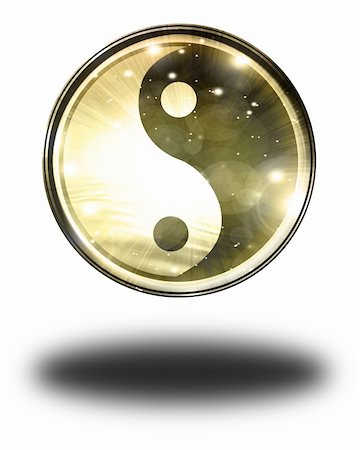 simsearch:400-04744928,k - floating yin Yang sign on a white background Stock Photo - Budget Royalty-Free & Subscription, Code: 400-05150699