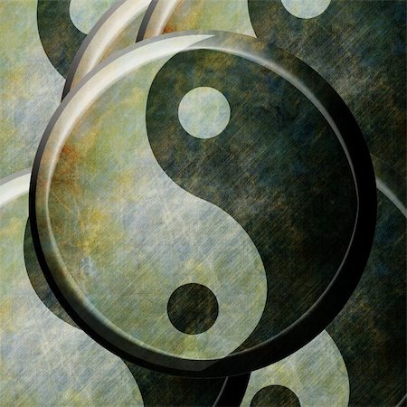 simsearch:400-04744928,k - Yin yang symbol on a grunge like background Stock Photo - Budget Royalty-Free & Subscription, Code: 400-05150759